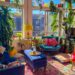 Boho home decor in a Denver apartment next to Mile High Stadium